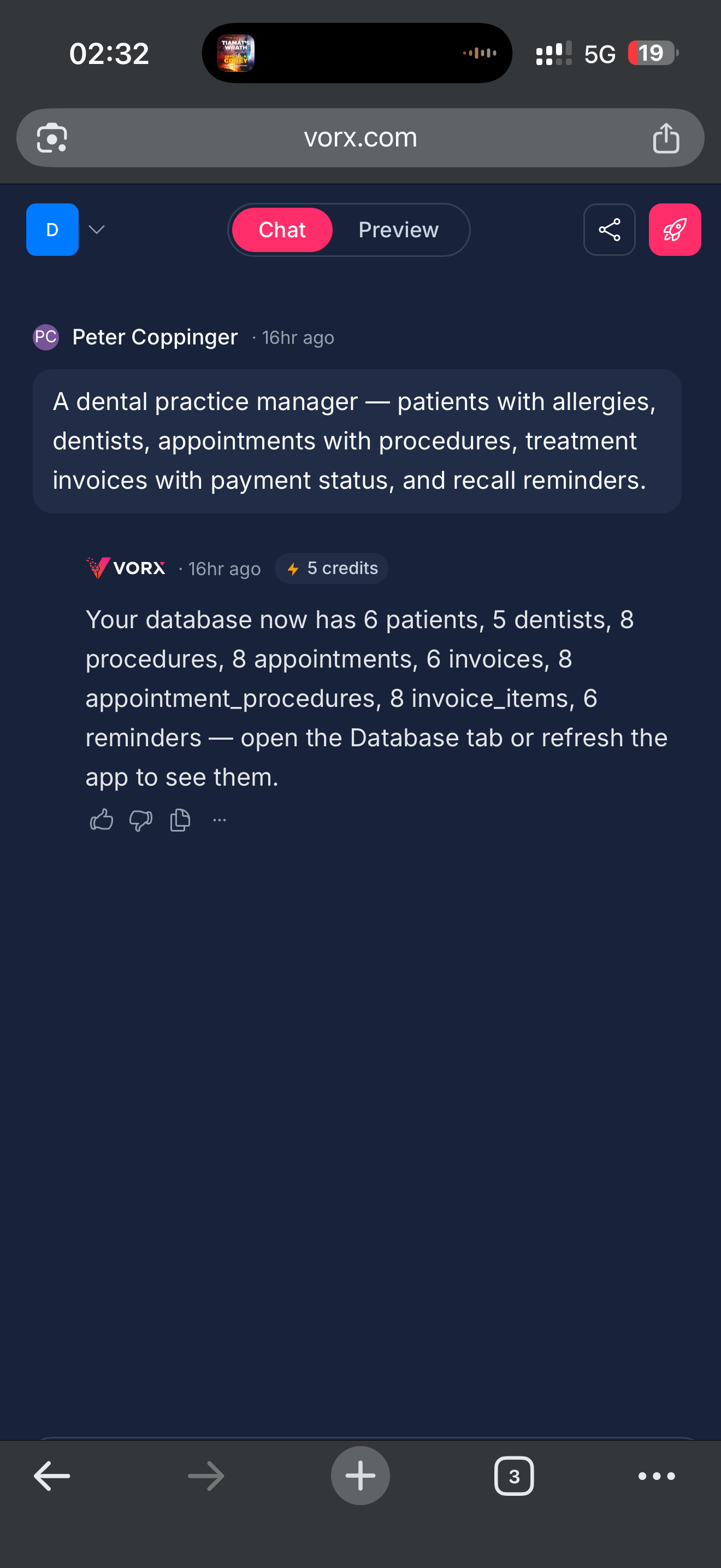 Vorx on my phone at 2:32am: building a dental practice manager from bed