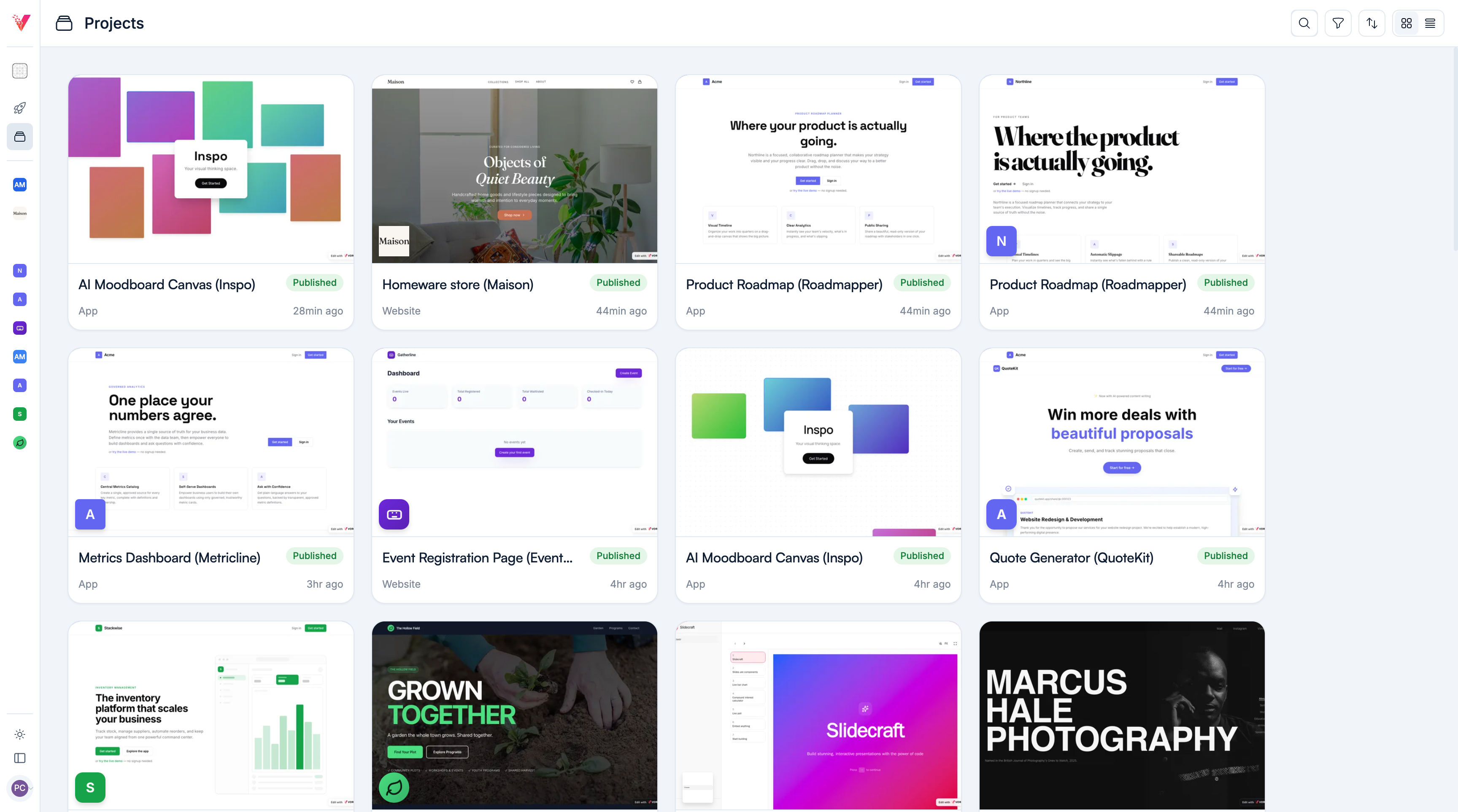 The template workspace mid-cleanup today: real published templates, fewer duplicates, more still to review