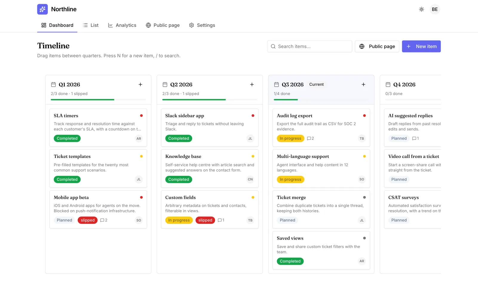 Northline, a product app built with Vorx